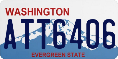 WA license plate ATT6406