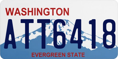 WA license plate ATT6418