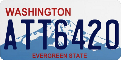 WA license plate ATT6420