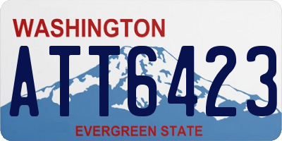 WA license plate ATT6423