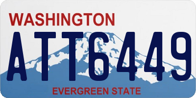 WA license plate ATT6449