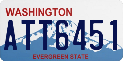 WA license plate ATT6451