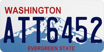 WA license plate ATT6452