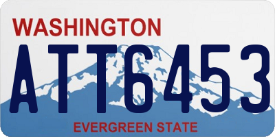 WA license plate ATT6453