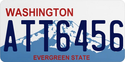 WA license plate ATT6456