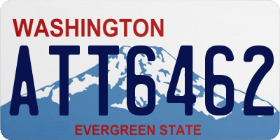 WA license plate ATT6462