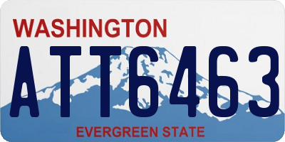 WA license plate ATT6463