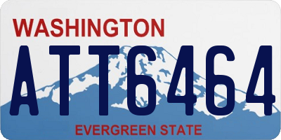 WA license plate ATT6464