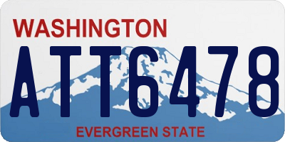 WA license plate ATT6478