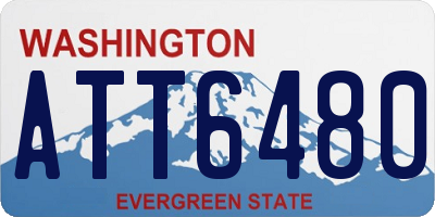 WA license plate ATT6480