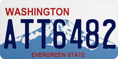 WA license plate ATT6482