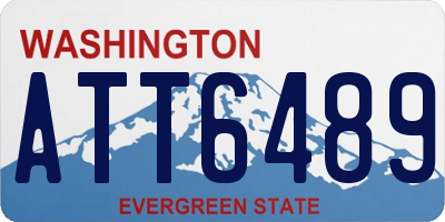 WA license plate ATT6489
