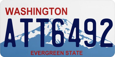 WA license plate ATT6492