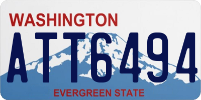 WA license plate ATT6494