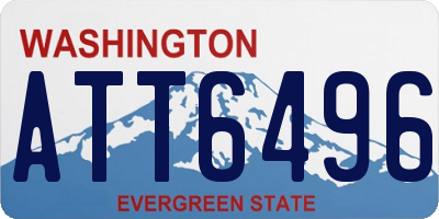 WA license plate ATT6496