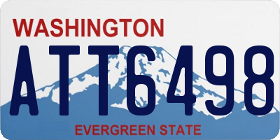 WA license plate ATT6498
