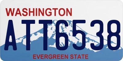 WA license plate ATT6538