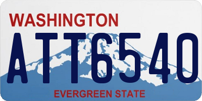 WA license plate ATT6540