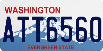 WA license plate ATT6560