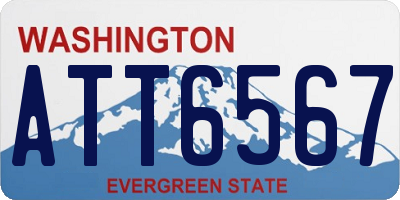 WA license plate ATT6567