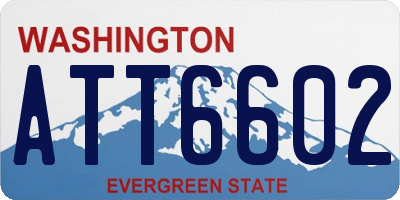 WA license plate ATT6602