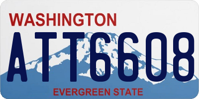 WA license plate ATT6608