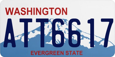 WA license plate ATT6617