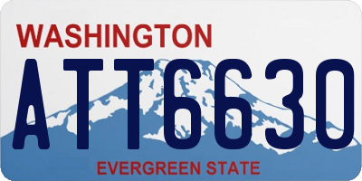 WA license plate ATT6630