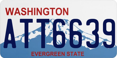 WA license plate ATT6639