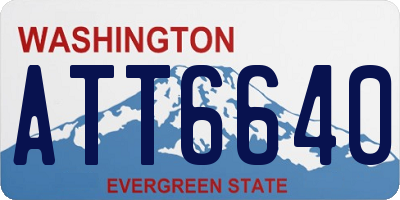 WA license plate ATT6640