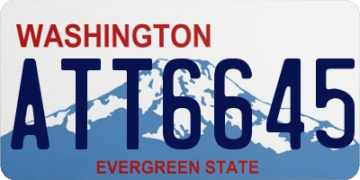WA license plate ATT6645