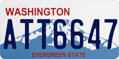 WA license plate ATT6647