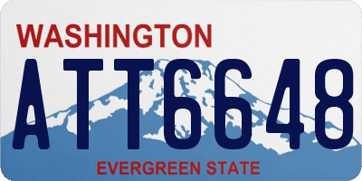WA license plate ATT6648