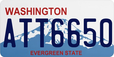 WA license plate ATT6650