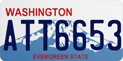 WA license plate ATT6653