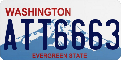 WA license plate ATT6663