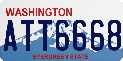 WA license plate ATT6668