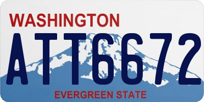 WA license plate ATT6672
