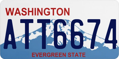 WA license plate ATT6674