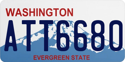 WA license plate ATT6680