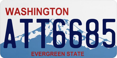 WA license plate ATT6685