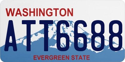 WA license plate ATT6688