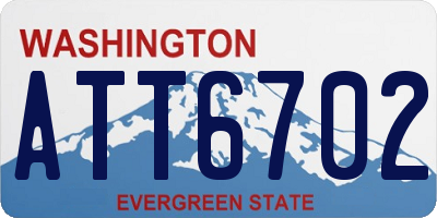 WA license plate ATT6702