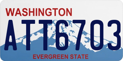 WA license plate ATT6703
