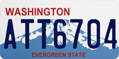 WA license plate ATT6704