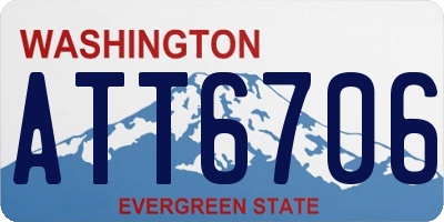 WA license plate ATT6706