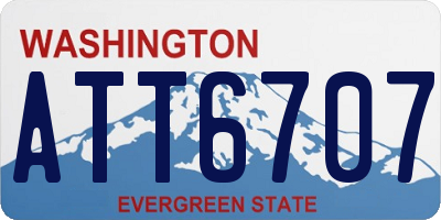 WA license plate ATT6707