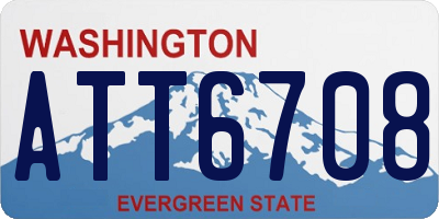 WA license plate ATT6708