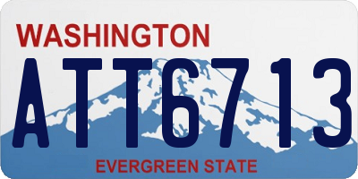 WA license plate ATT6713