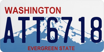 WA license plate ATT6718